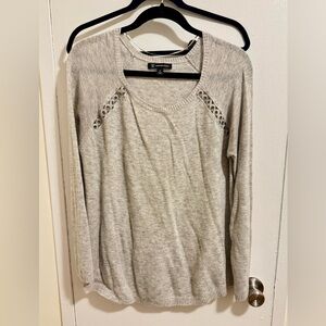 INC International Concepts Light Gray Grommet Sweater
